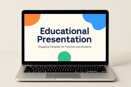 Colorful Educational PowerPoint Template  Teacher & Student Lesson Presentation